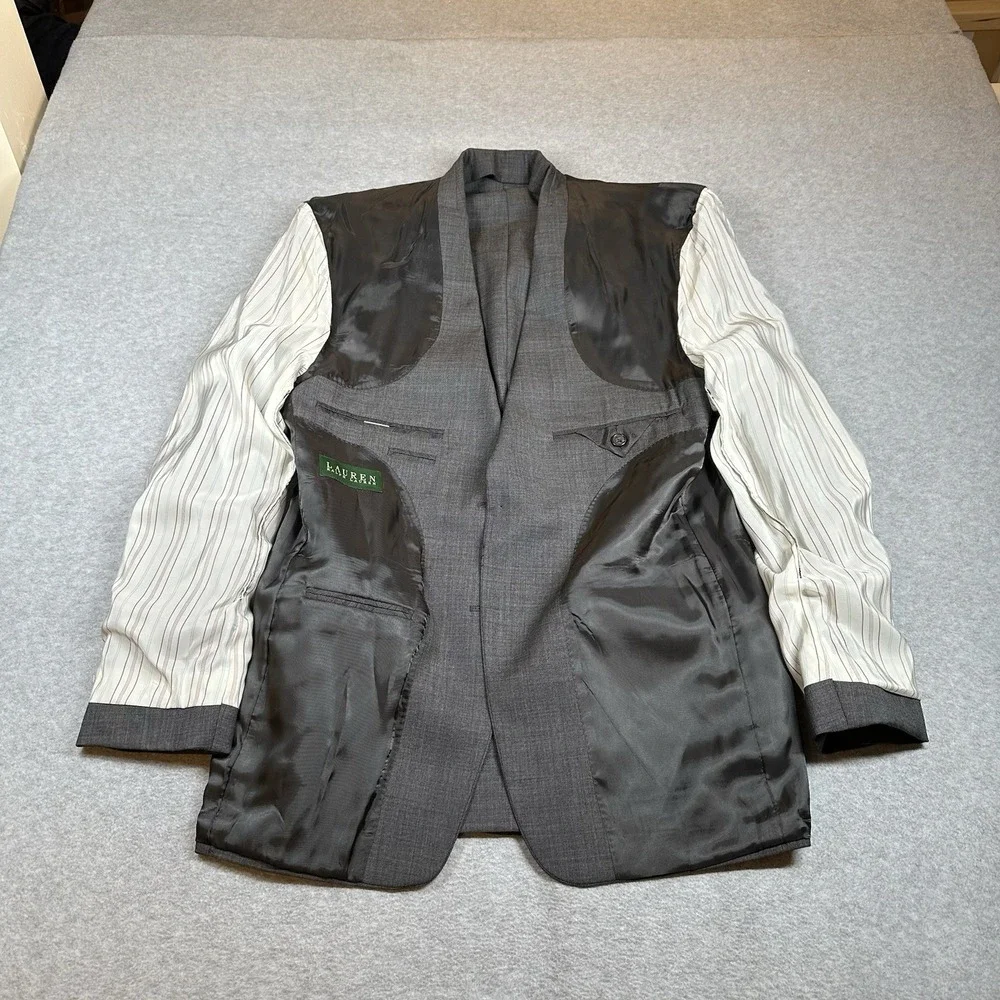 Lauren Ralph Lauren Blazer Mens‎ 38R Gray Ultra Flex Wool Suit Separate NOTE